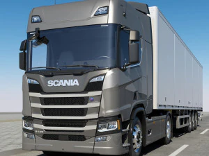truck r 500 with trailer 3D Model