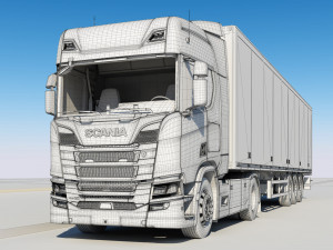 truck r 500 with trailer Modèle 3D