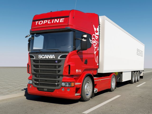 truck r 730 3D Model .c4d .max .obj .3ds .fbx .stl .blend 