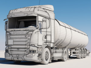 truck r 730 lng tanker 3D Model