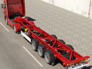 truck with container trailer 3D Model