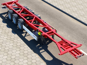truck with container trailer 3D मॉडल