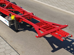 truck with container trailer 3D मॉडल