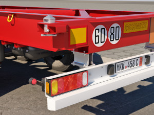 truck with container trailer 3D मॉडल