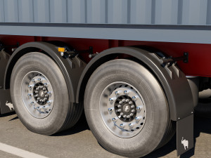 truck with container trailer 3D मॉडल