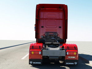 truck with container trailer 3D मॉडल