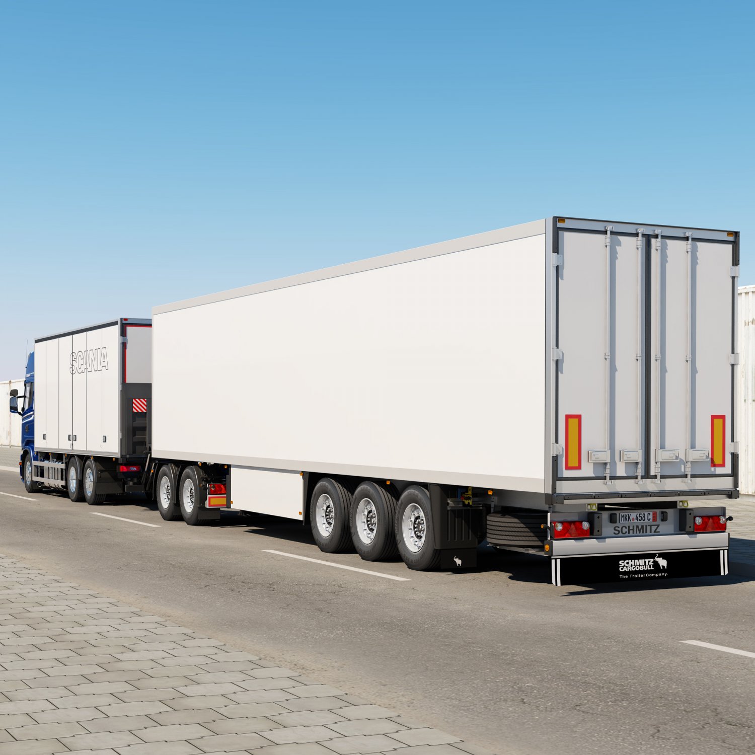 truck streamline road train 3D Model in Truck 3DExport