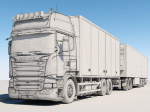 truck streamline road train 3D Model