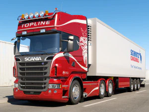 вантажівка r 6x4 з причепом 3D Модель