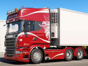 truck r 6x4 with trailer Modelo 3D