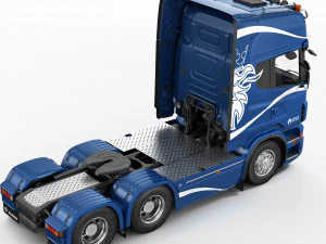 ट्रेलर के साथ ट्रक आर 6x4 3D मॉडल