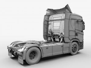 truck 6x2 normal roof 3D Model