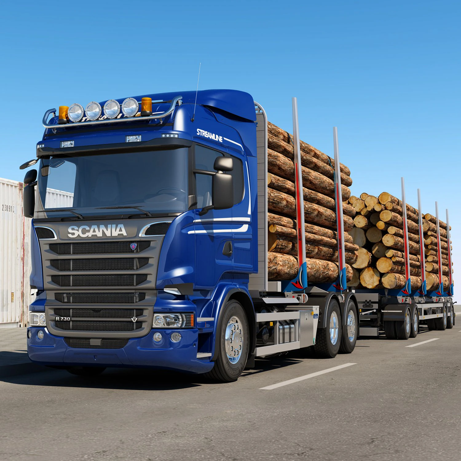 truck r 730 timber 3D Model .c4d .max .obj .3ds .fbx .stl .blend 