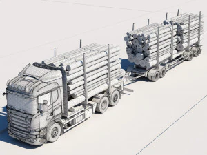 truck r 730 timber 3D Model