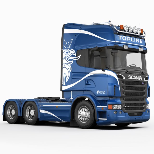 truck tractor 6x4 3D Model .c4d .max .obj .3ds .fbx .stl .blend 