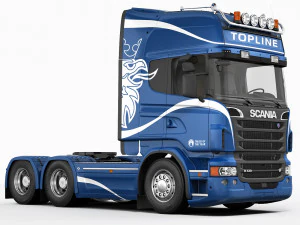 сідельний тягач 6х4 3D Модель