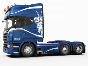 truck tractor 6x4 3D Model
