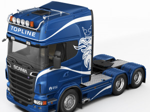truck tractor 6x4 3D Model
