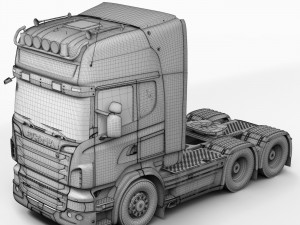 truck tractor 6x4 3D Model