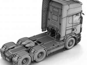 truck tractor 6x4 3D Model
