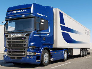 streamline truck with trailer 3D-Modell