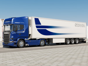 streamline truck with trailer 3D Модель