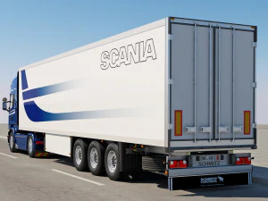 streamline truck with trailer 3D Model