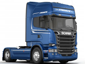 streamline truck with trailer 3D Model