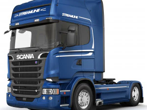 streamline truck with trailer 3D Model
