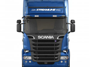 streamline truck with trailer 3D Model