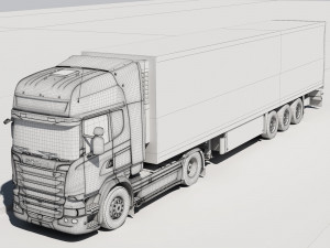 streamline truck with trailer 3D Модель