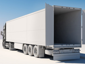 streamline truck with trailer 3D Модель