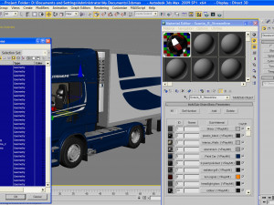 streamline truck with trailer 3D Модель