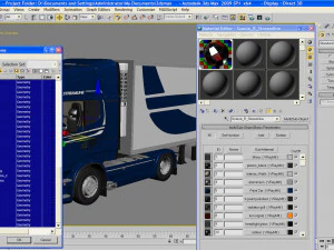 streamline truck with trailer 3D Model