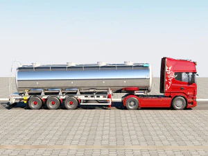 streamline truck with trailer 3D Model