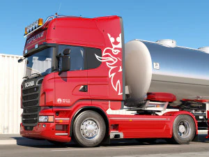 streamline truck with trailer 3D Model
