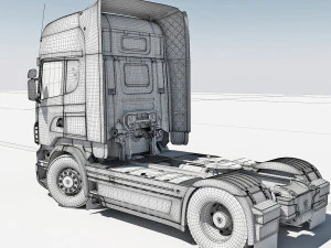 streamline truck with trailer 3D Model