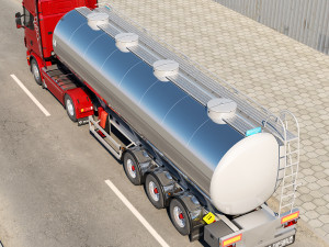 truck with tanker trailer 3D 모델
