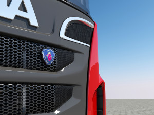 truck with tanker trailer 3D 모델