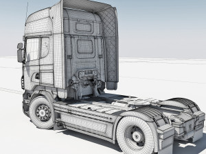 truck with tanker trailer 3D 모델