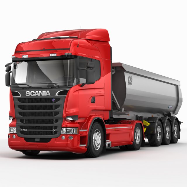 truck tipper trailer 3D Model .c4d .max .obj .3ds .fbx .stl .blend 