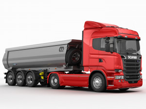 truck tipper trailer 3D Model
