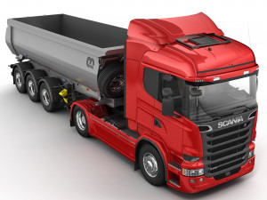 truck tipper trailer 3D Model
