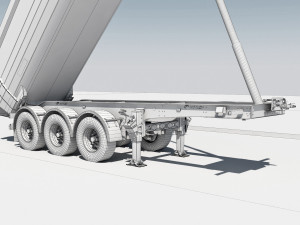 truck tipper trailer 3D Model