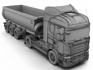 truck tipper trailer 3D Model