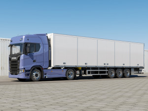 truck s730 with trailer Modelo 3D