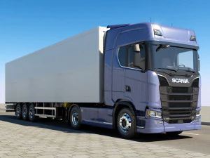 truck s730 with trailer 3D Model