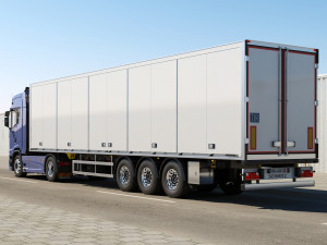 truck s730 with trailer Modelo 3D