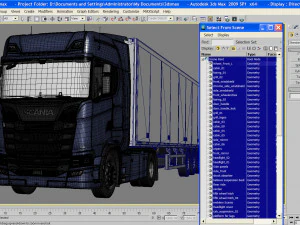 truck s730 with trailer 3D Model