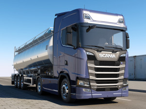 truck with semi trailer tanker 3D Модель